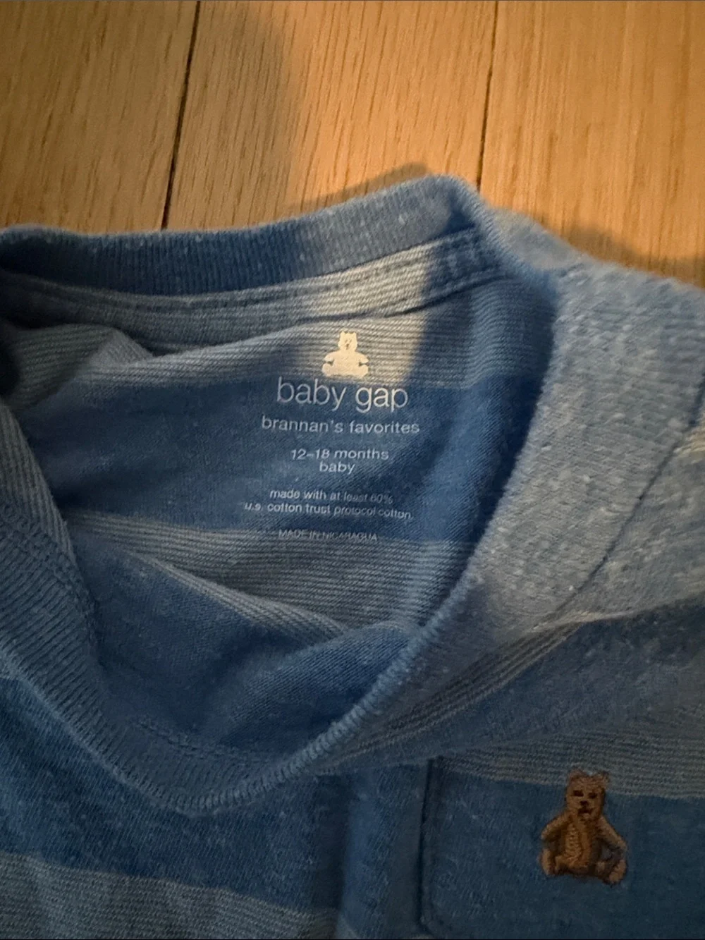 Striped Long-Sleeve Toddler Top in Light and Medium Blue